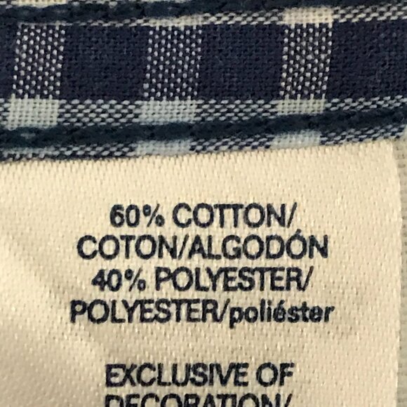 Chaps Easy Care Shirt Men XL Blue Plaid Button Down Pocket Crest Short Sleeve - Picture 13 of 14